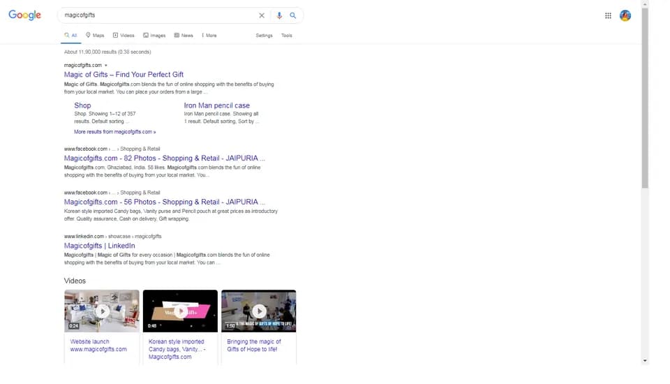 Magic of Gifts: SEO project by Digitechmax