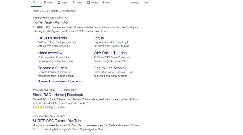 Shree RSC Tutors: SEO project by Digitechmax