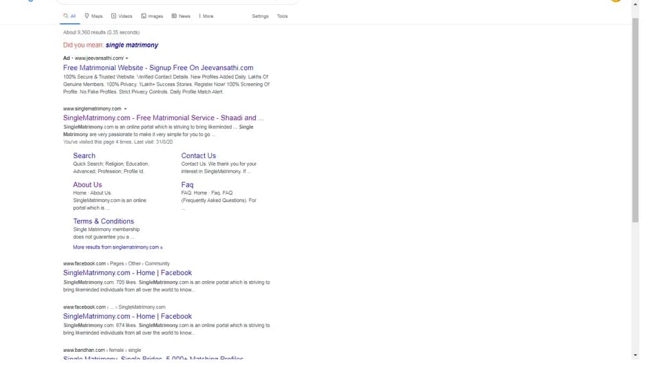 Single Matrimony: SEO project by Digitechmax